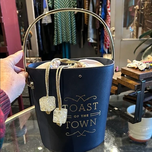 Rare Kate Spade Steal The Spotlight Champagne Bucket Bag. - Picture 2 of 10